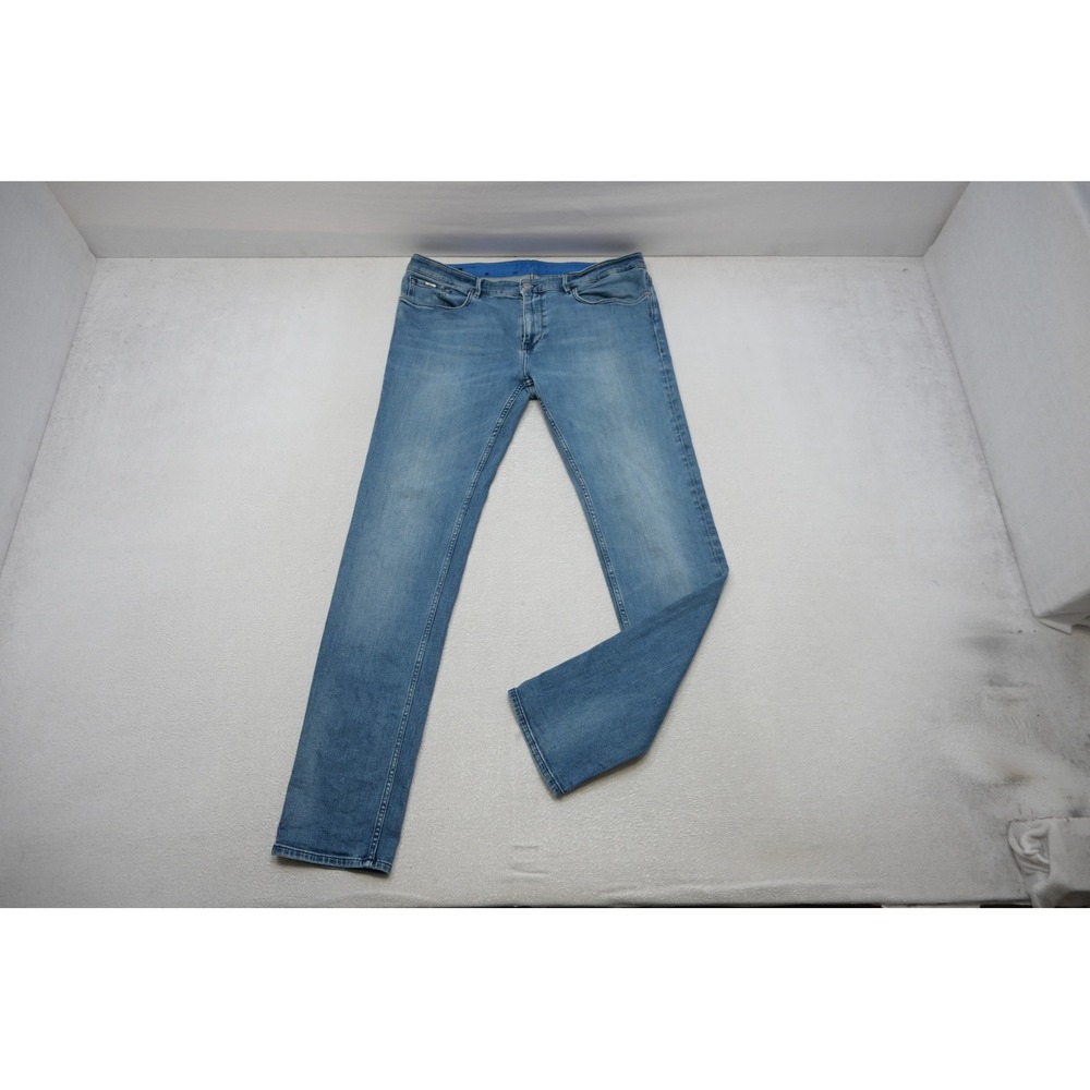 Hugo Boss Jeans Mens 36x34 Light Blue Candiani Denim Slim Fit Stretch Excellent